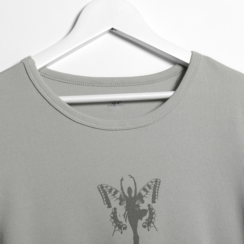 Baleto mergaičių seksualūs apkarpyti moteriški vasariniai laisvalaikio trumpomis rankovėmis, medvilniniai trumpi marškinėliai senoviniai gatvės drabužiai, 2021 m.