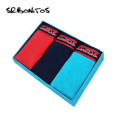 Férfi alsónemű boxerek 3db/tétel Férfi bugyi Pamut boxernadrág Férfi tömör alsónadrág Kényelmes márkájú rövidnadrág