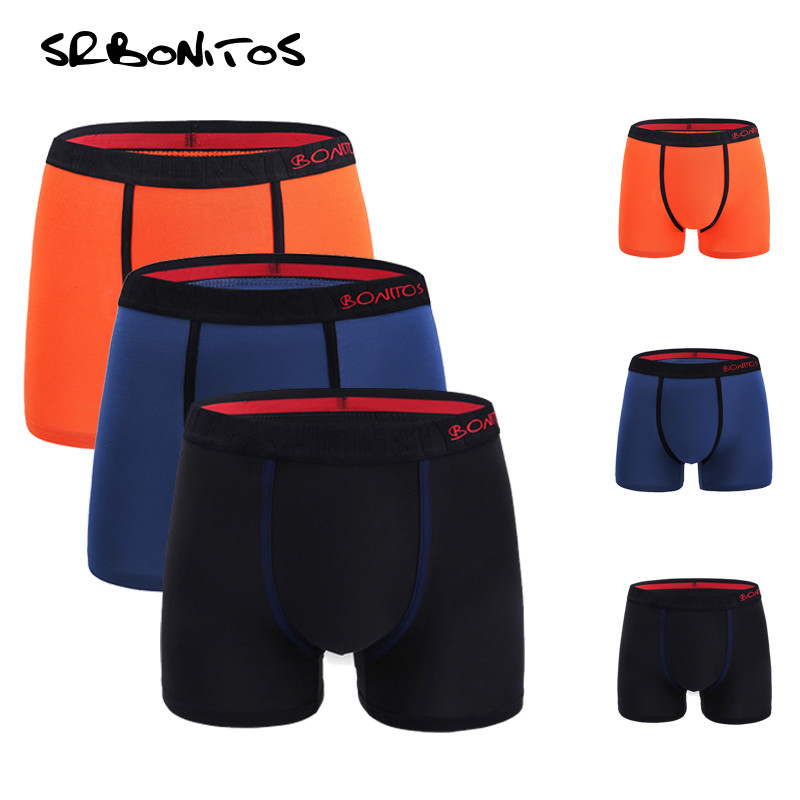 Férfi alsónemű boxerek 3db/tétel Férfi bugyi Pamut boxernadrág Férfi tömör alsónadrág Kényelmes márkájú rövidnadrág