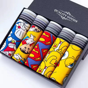 5Pcs/Lot Man Boxers Ανδρικά Εσώρουχα Boxer Σορτς Ανδρικά Cartoon Boxer Man Σέξι άνετα μποξερικά σορτς