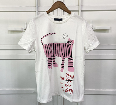 Alfabet Camel Bronzing Print Femei Tricouri din bumbac Lejer cu gâtul O cu mânecă scurtă Tricou pentru femei casual, vara 2022 nou