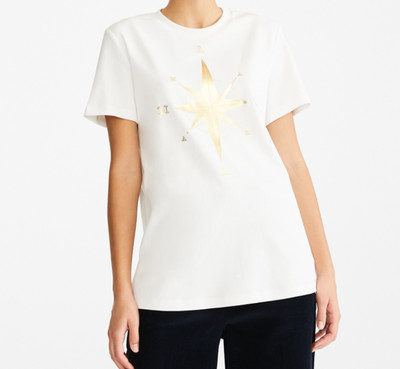 Alfabet Camel Bronzing Print Femei Tricouri din bumbac Lejer cu gâtul O cu mânecă scurtă Tricou pentru femei casual, vara 2022 nou