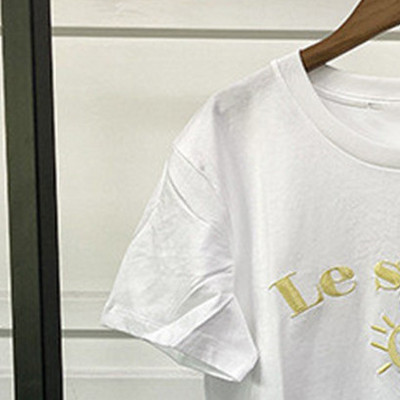 Alfabet Camel Bronzing Print Femei Tricouri din bumbac Lejer cu gâtul O cu mânecă scurtă Tricou pentru femei casual, vara 2022 nou