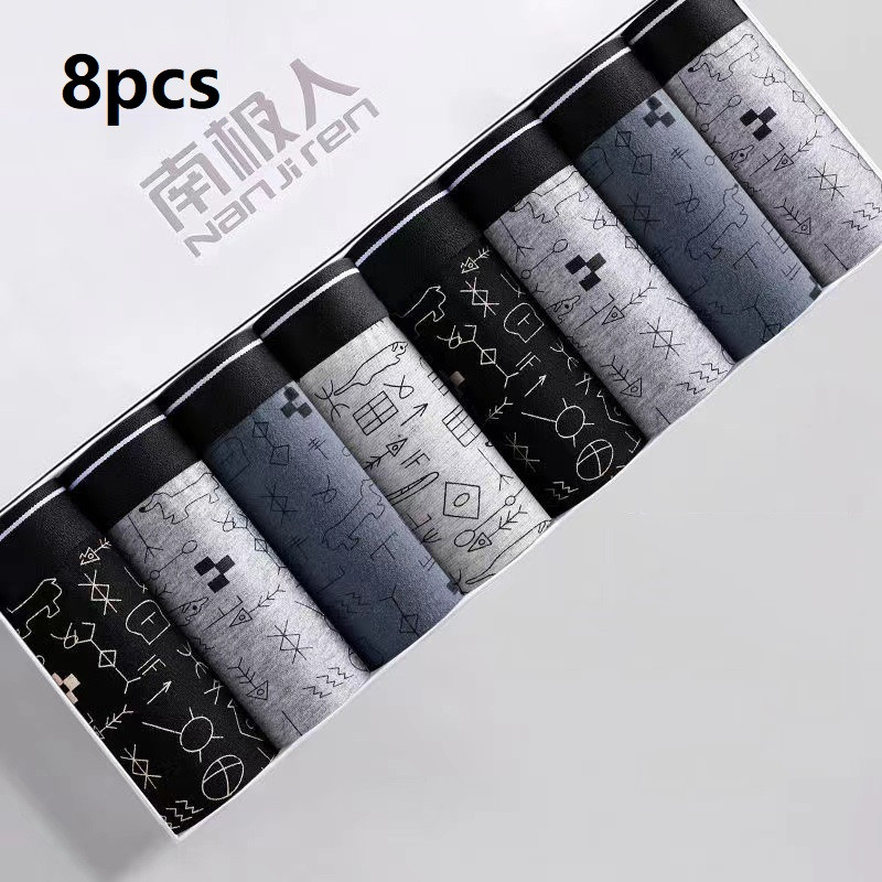 Férfi alsónemű Boxer Férfi Bugyi Pamut Boxer Lélegző Szexi Férfi Boxer Alsónadrág Kényelmes U BoxerShort Nagy méretű L-4XL