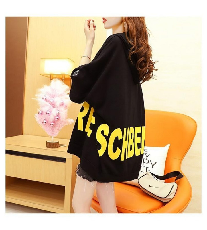 Rövid ujjú póló női nyári kapucnis középhosszú felsők nagy méretű bő póló női