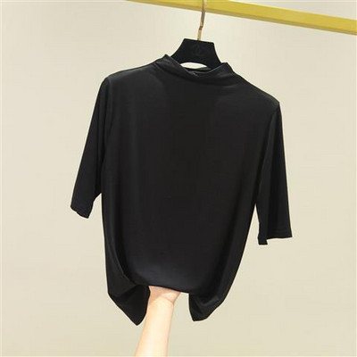 Modne ljetne ženske majice s do pola rukava, meka modalna majica s dolčevitom, uzani kroj, rastezljiva donja majica, razne majice za 2020.