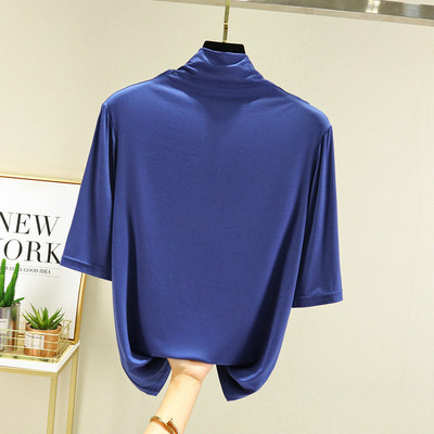 Modne ljetne ženske majice s do pola rukava, meka modalna majica s dolčevitom, uzani kroj, rastezljiva donja majica, razne majice za 2020.