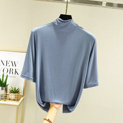 Modne ljetne ženske majice s do pola rukava, meka modalna majica s dolčevitom, uzani kroj, rastezljiva donja majica, razne majice za 2020.