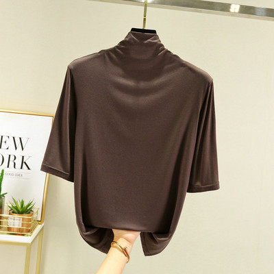 Modne ljetne ženske majice s do pola rukava, meka modalna majica s dolčevitom, uzani kroj, rastezljiva donja majica, razne majice za 2020.