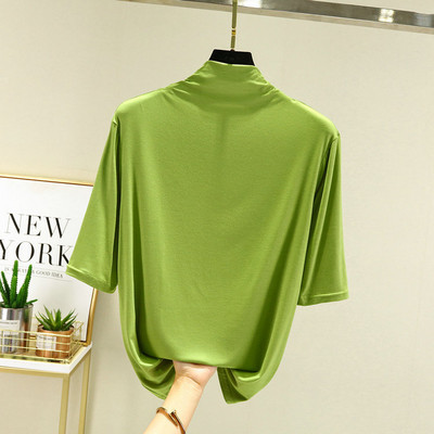 Modne ljetne ženske majice s do pola rukava, meka modalna majica s dolčevitom, uzani kroj, rastezljiva donja majica, razne majice za 2020.