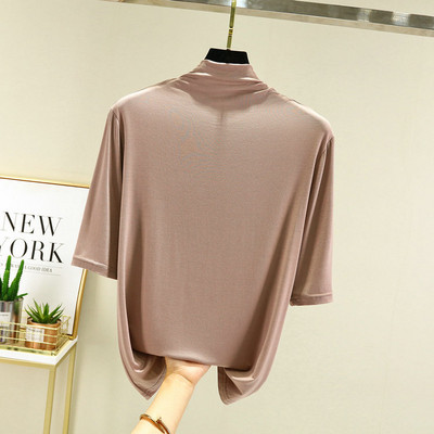 Modne ljetne ženske majice s do pola rukava, meka modalna majica s dolčevitom, uzani kroj, rastezljiva donja majica, razne majice za 2020.