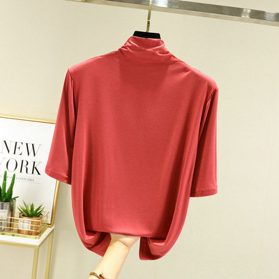 Modne ljetne ženske majice s do pola rukava, meka modalna majica s dolčevitom, uzani kroj, rastezljiva donja majica, razne majice za 2020.