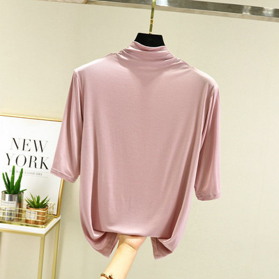 Modne ljetne ženske majice s do pola rukava, meka modalna majica s dolčevitom, uzani kroj, rastezljiva donja majica, razne majice za 2020.