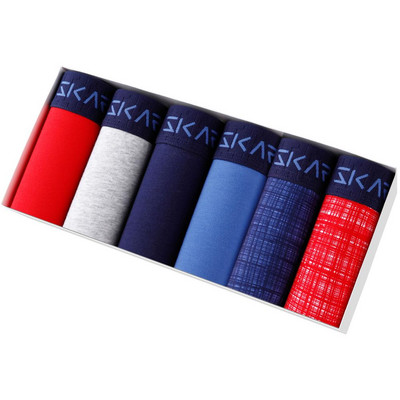 6vnt/stal. Apatiniai drabužiai Boxer Cotton Vyriškos apatinės kelnaitės Vyriškos kelnaitės Minkšti bokseriai Vyriški boksai apatinės kelnės Boxer homme