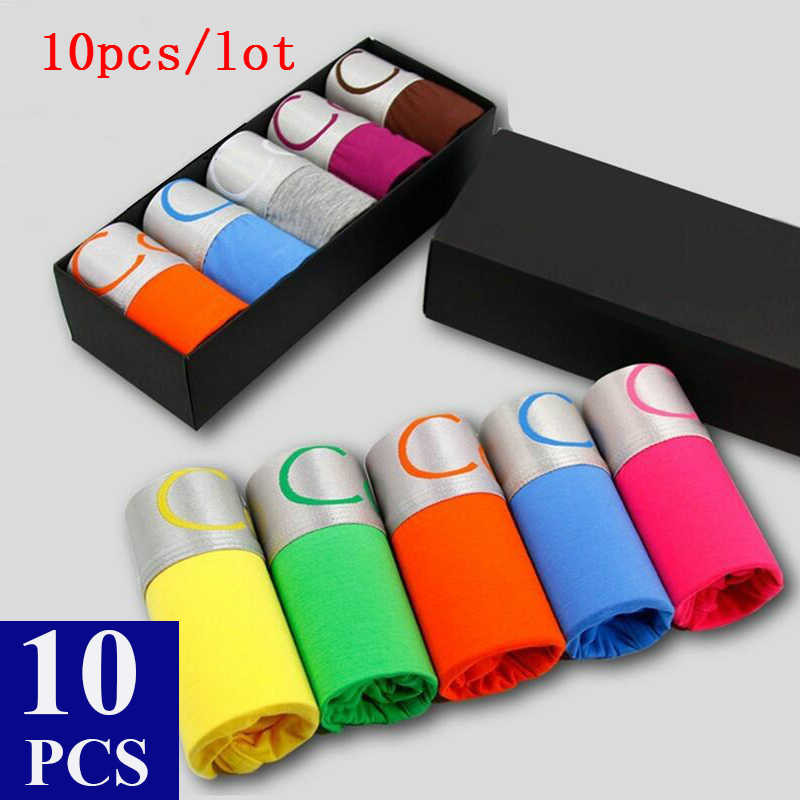 10 db/tétel  Szexi Fehérnemű Férfi Boxernadrágok Férfi Modal Boxer Férfi Bőrnadrágok Lélegző Boxer Alsónadrágok Boxer Homme Hombre