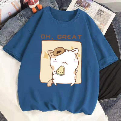 100% puuvillane suvine naiste Tsärk Kawaii Anime Arbuus Hamster Harajuku Tees Ulzzang lahtine T-särk lühikeste varrukatega T-särk Tops