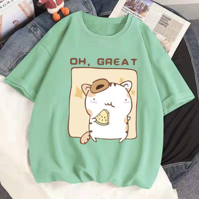 100% puuvillane suvine naiste Tsärk Kawaii Anime Arbuus Hamster Harajuku Tees Ulzzang lahtine T-särk lühikeste varrukatega T-särk Tops