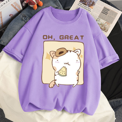 100% puuvillane suvine naiste Tsärk Kawaii Anime Arbuus Hamster Harajuku Tees Ulzzang lahtine T-särk lühikeste varrukatega T-särk Tops