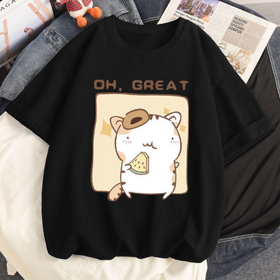 100% puuvillane suvine naiste Tsärk Kawaii Anime Arbuus Hamster Harajuku Tees Ulzzang lahtine T-särk lühikeste varrukatega T-särk Tops