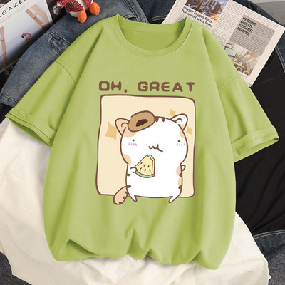 100% puuvillane suvine naiste Tsärk Kawaii Anime Arbuus Hamster Harajuku Tees Ulzzang lahtine T-särk lühikeste varrukatega T-särk Tops