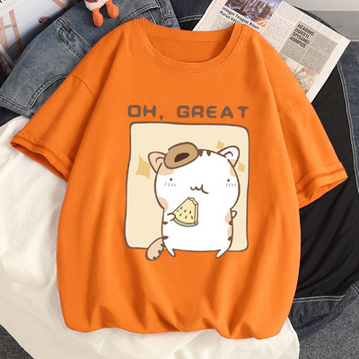 100% puuvillane suvine naiste Tsärk Kawaii Anime Arbuus Hamster Harajuku Tees Ulzzang lahtine T-särk lühikeste varrukatega T-särk Tops