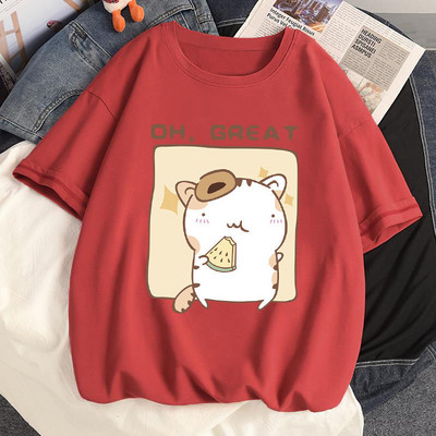 100% puuvillane suvine naiste Tsärk Kawaii Anime Arbuus Hamster Harajuku Tees Ulzzang lahtine T-särk lühikeste varrukatega T-särk Tops