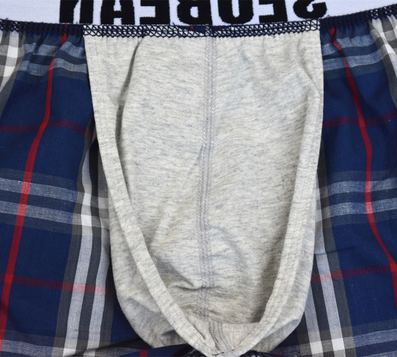 SEOBEAN Férfi Fehérnemű Boxer rövidnadrág 100% pamut Férfi Bőrönd Boxer Szexi alacsony derékú hálóruha Otthoni viselet Rövidnadrág Férfi alsónadrág