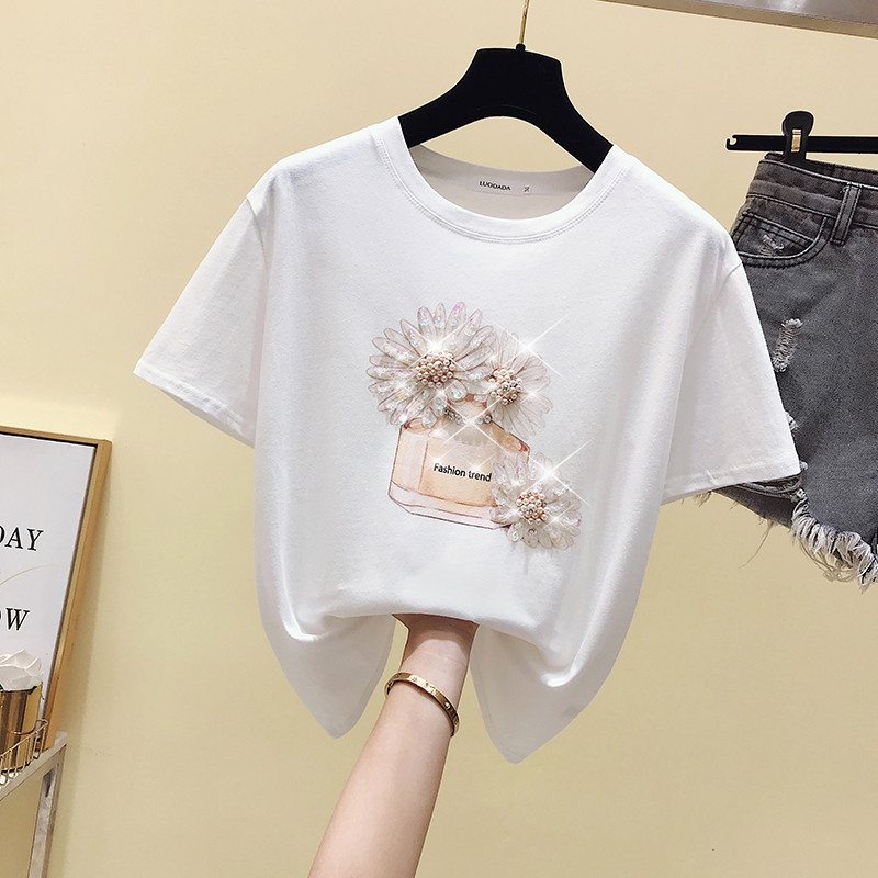 HF-2F-211-8831 Ženska majica s printom bočice parfema