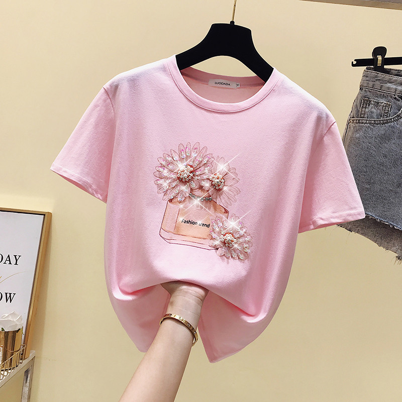 HF-2F-211-8831 Ženska majica s printom bočice parfema