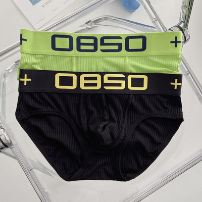 2 vyriškų kelnaičių rinkinys iš briaunos trikotažo su plačia tamprė