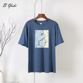 Blessyuki tricouri grafice gotice femei 100% bumbac tricouri largi abstracte cu imprimeu vintage pentru femei, vara 2022, ocazional, top moale