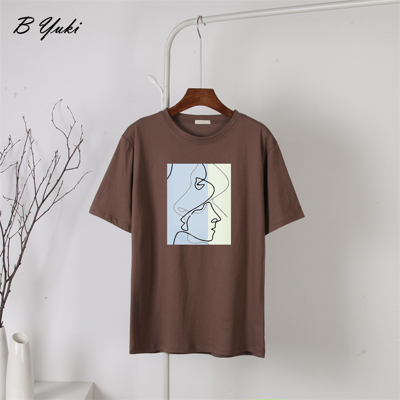 Blessyuki tricouri grafice gotice femei 100% bumbac tricouri largi abstracte cu imprimeu vintage pentru femei, vara 2022, ocazional, top moale