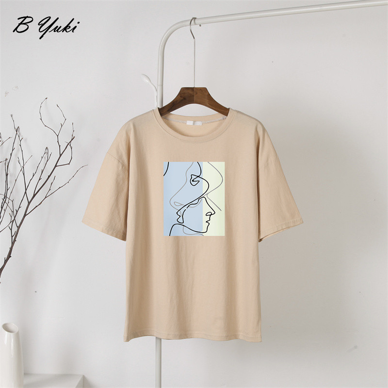 Blessyuki tricouri grafice gotice femei 100% bumbac tricouri largi abstracte cu imprimeu vintage pentru femei, vara 2022, ocazional, top moale