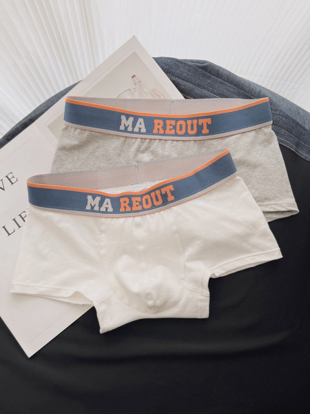 Vyriškos boksinės kelnaitės su plačia guma ir užrašu