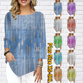 2022-es új, szabálytalan szegélyű, háromnegyedes ujjú nyári kerek nyakú felső retro póló, új dizájnú, nyomott pulóver, női mindennapi póló