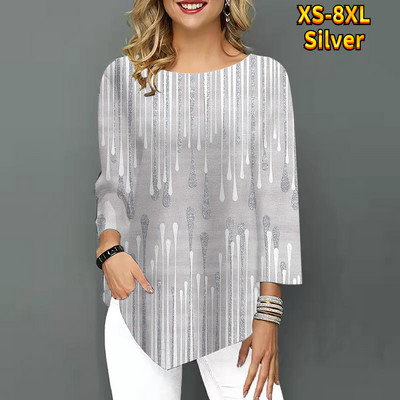 2022-es új, szabálytalan szegélyű, háromnegyedes ujjú nyári kerek nyakú felső retro póló, új dizájnú, nyomott pulóver, női mindennapi póló