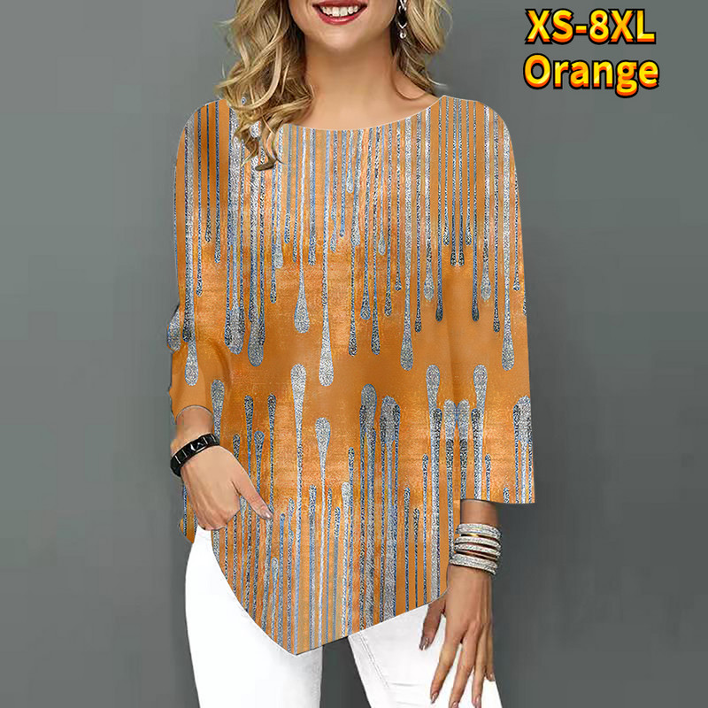 2022-es új, szabálytalan szegélyű, háromnegyedes ujjú nyári kerek nyakú felső retro póló, új dizájnú, nyomott pulóver, női mindennapi póló