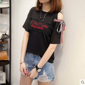 Tricou nou de vară pentru femei, 2022, tricou coreean Harajuku cu litere imprimate în formă de patchwork, pentru femei, ocazional, cămăși albe, topuri M-XXL