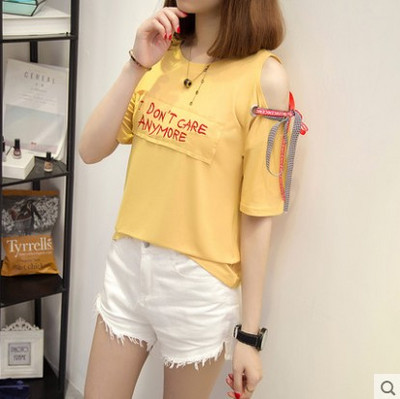 Tricou nou de vară pentru femei, 2022, tricou coreean Harajuku cu litere imprimate în formă de patchwork, pentru femei, ocazional, cămăși albe, topuri M-XXL