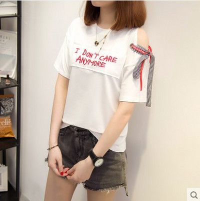 Tricou nou de vară pentru femei, 2022, tricou coreean Harajuku cu litere imprimate în formă de patchwork, pentru femei, ocazional, cămăși albe, topuri M-XXL