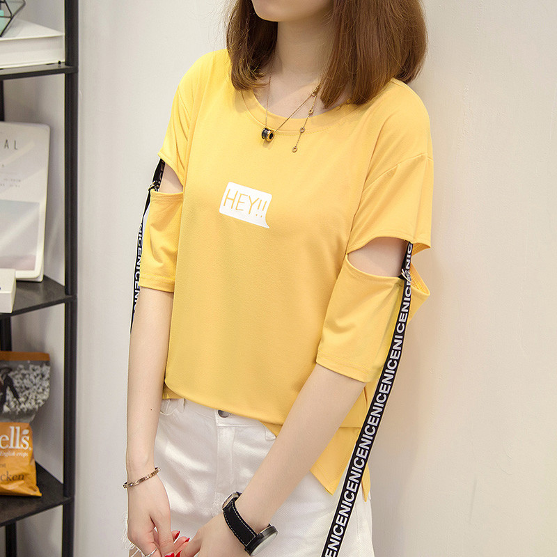 Tricou nou de vară pentru femei, 2022, tricou coreean Harajuku cu litere imprimate în formă de patchwork, pentru femei, ocazional, cămăși albe, topuri M-XXL