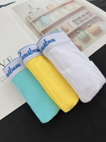 3 vyriškų medvilninių kelnaičių rinkinys su plačia elastine juostele ir užrašu