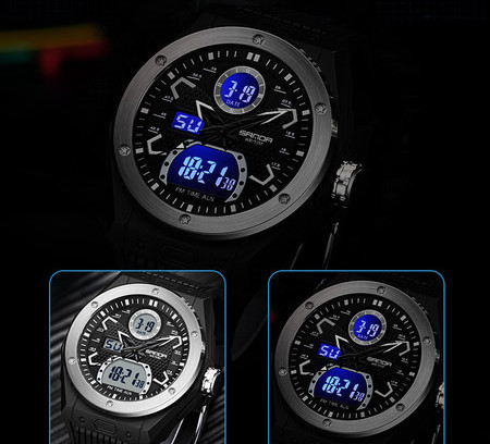 Sportinis laikrodis su guminiu dirželiu - atsparus vandeniui