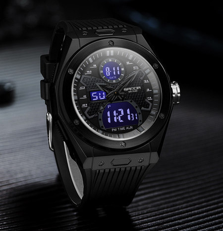 Sportinis laikrodis su guminiu dirželiu - atsparus vandeniui