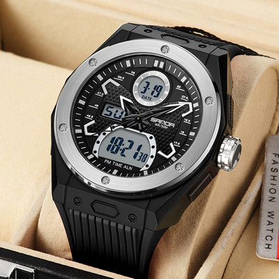 Ceas electronic sport cu maner din cauciuc