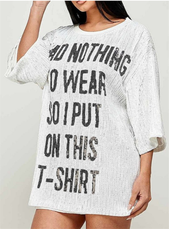 Vasaros naujos raidės su blizgučiais, laisvi marškinėliai, moteriški pusrankoviai, aukštos kokybės naktinio klubo moteriški gatvių drabužiai, hiphopo viršūnės