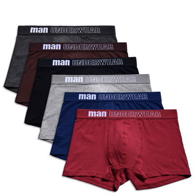 4 bucăți/lot Pantaloni scurți Boxeri pentru bărbați Lenjerie de corp Bumbac pieptănat Boxer  bărbați Sexy Trunchiuri  Confortabile  Respirabil Mari XXXL