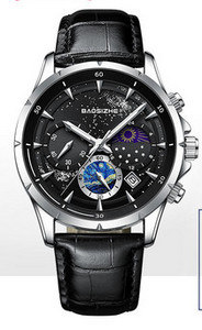 Elegantiškas vyriškas laikrodis su eko odos apyranke