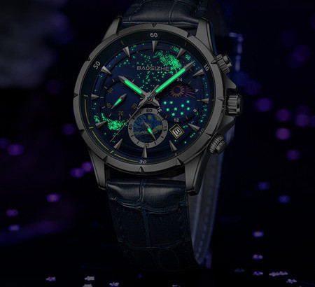 Elegantiškas vyriškas laikrodis su eko odos apyranke