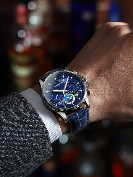 Elegantiškas vyriškas laikrodis su eko odos apyranke